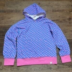 T&B Girls Checkered hoodie sweatshirt 8-10 medium